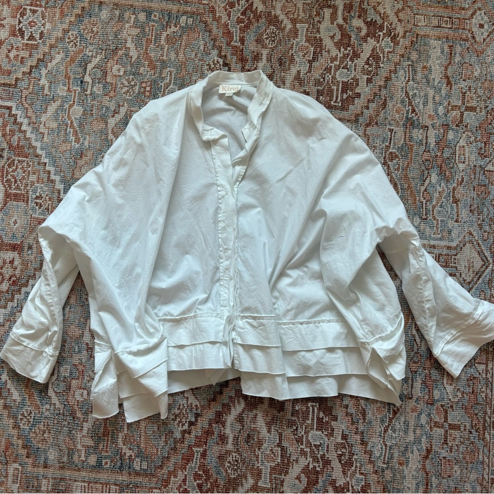 Kirei 100% Cotton Blouse, White, Size Small